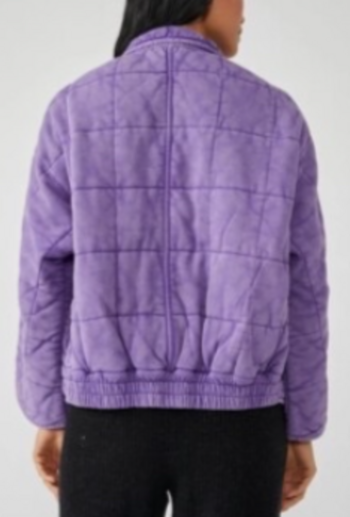Free People Dolman Quilted Jacket In Moonberry - Size Small (Retails for $198)