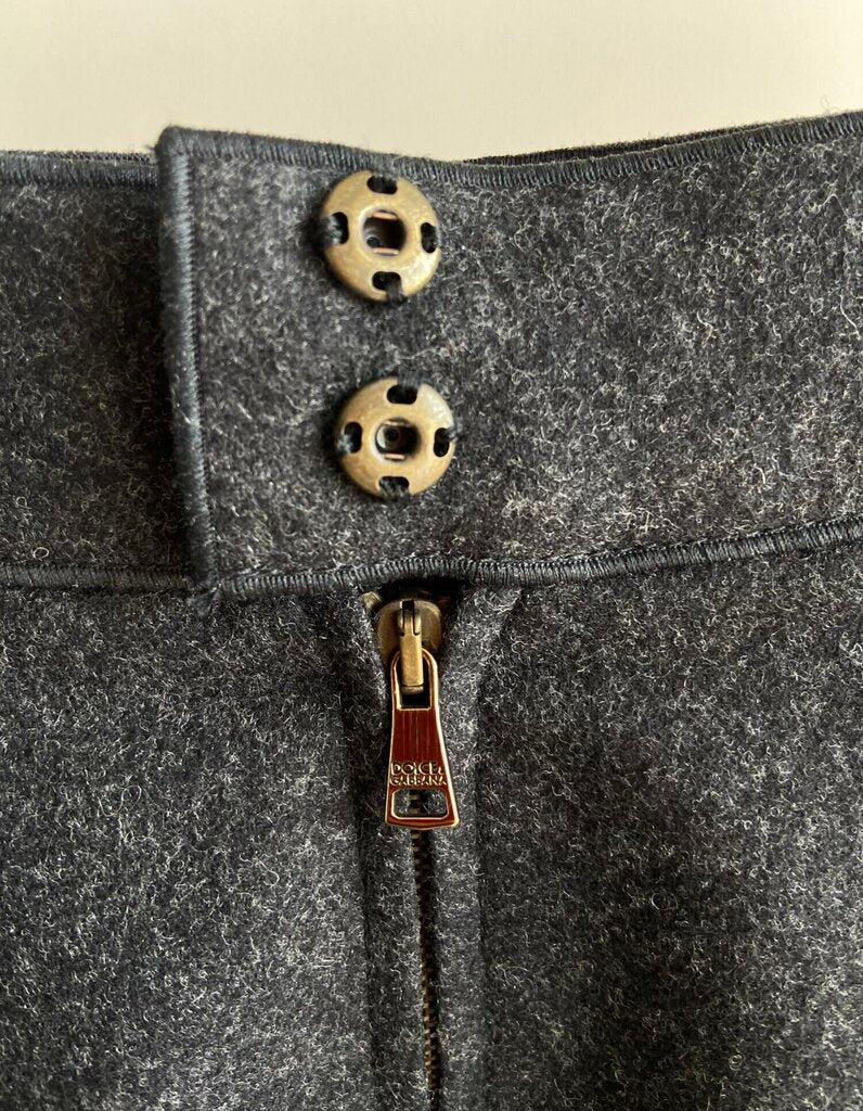 Dolce & Gabbana Lana Pleated Wool Mini Skirt - Size 36