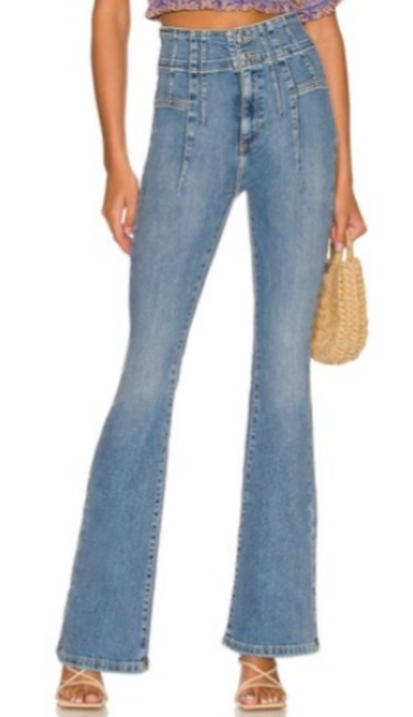 We The Free Jayde Kick Flare Jeans In Sunburst Blue - Size 31