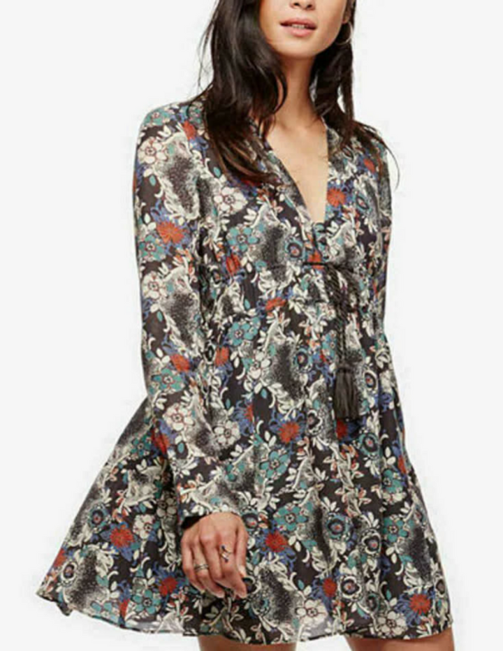 Free People Stealing Fire Mini Dress - Size Large