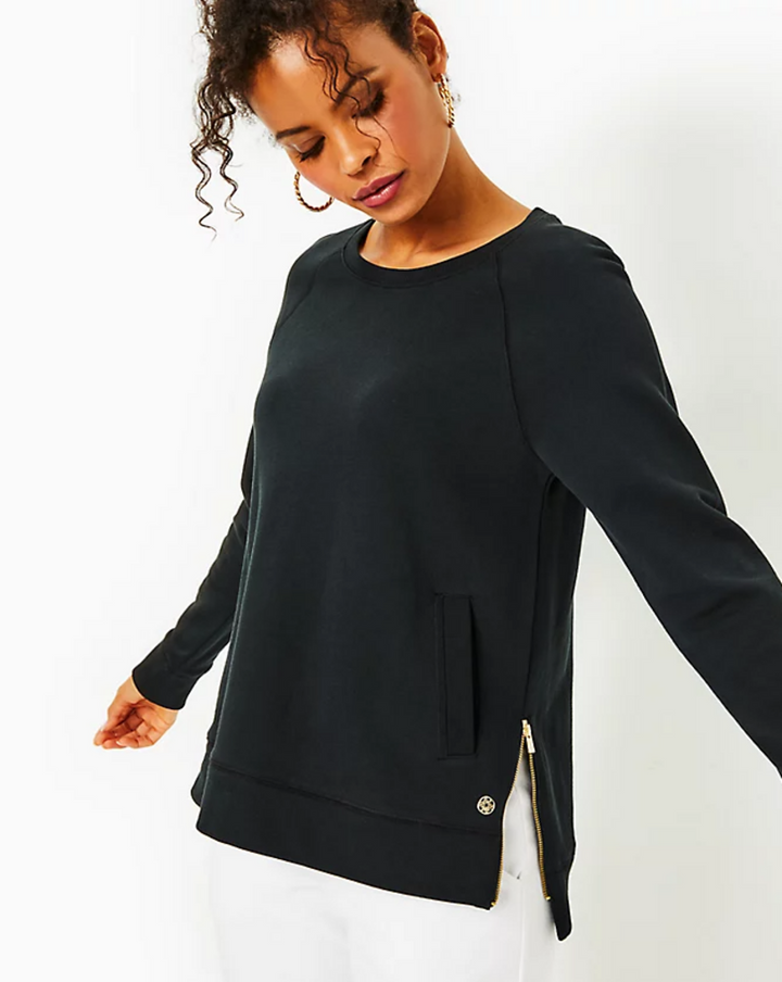 Lilly Pulitzer NWT Beach Comber Pullover in Onyx - Size Large (Retails For $98)