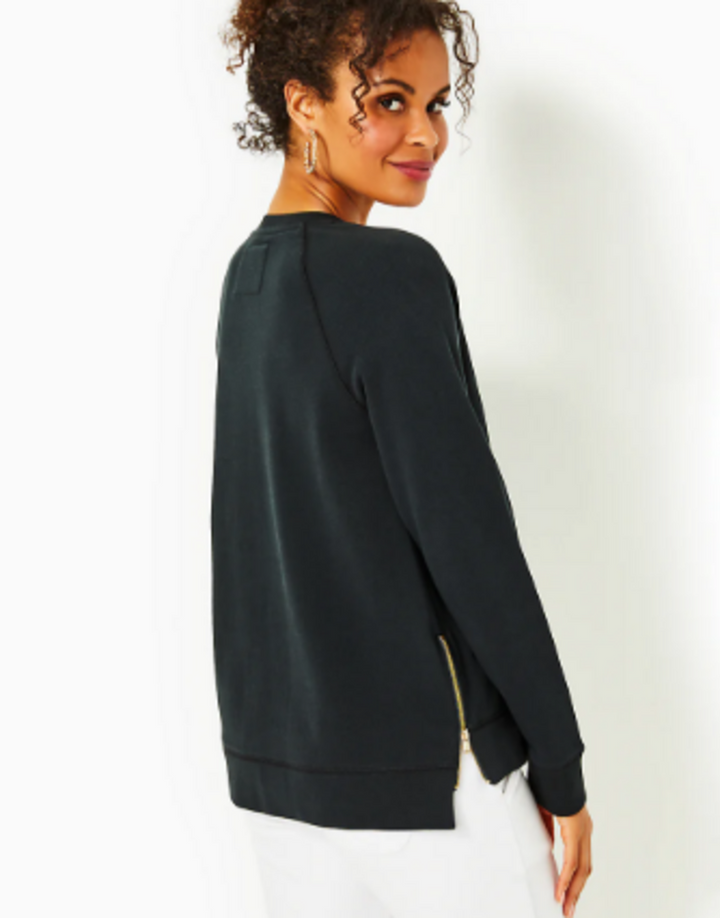 Lilly Pulitzer NWT Beach Comber Pullover in Onyx - Size Large (Retails For $98)