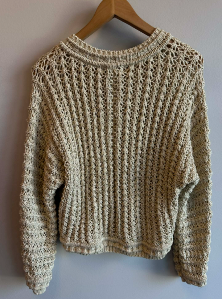 Rachel Zoe NWT Metallic Knit Sweater In Champagne Gold - Size Small