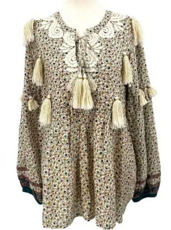 Miss June Floral Boho Blouse - M/L