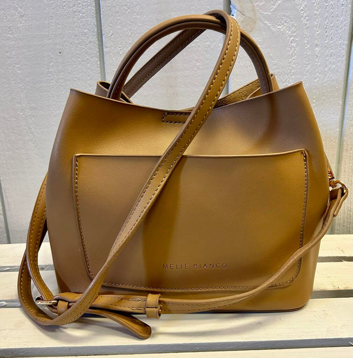 Melie Bianco Drew Top Handle Bag in Saddle