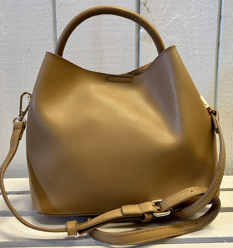 Melie Bianco Drew Top Handle Bag in Saddle