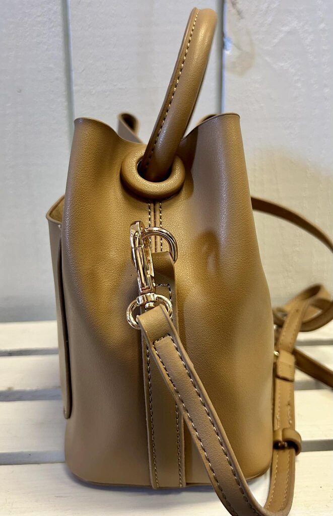 Melie Bianco Drew Top Handle Bag in Saddle
