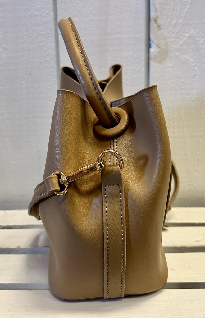Melie Bianco Drew Top Handle Bag in Saddle