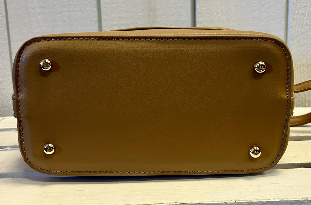 Melie Bianco Drew Top Handle Bag in Saddle