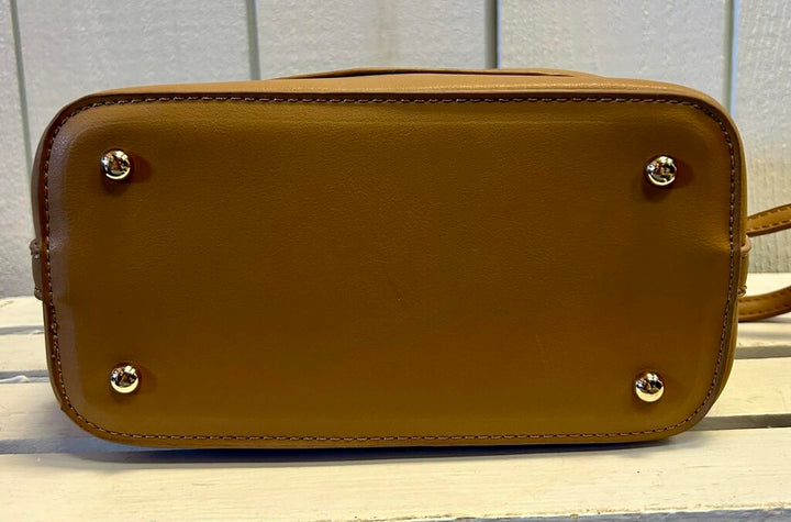 Melie Bianco Drew Top Handle Bag in Saddle