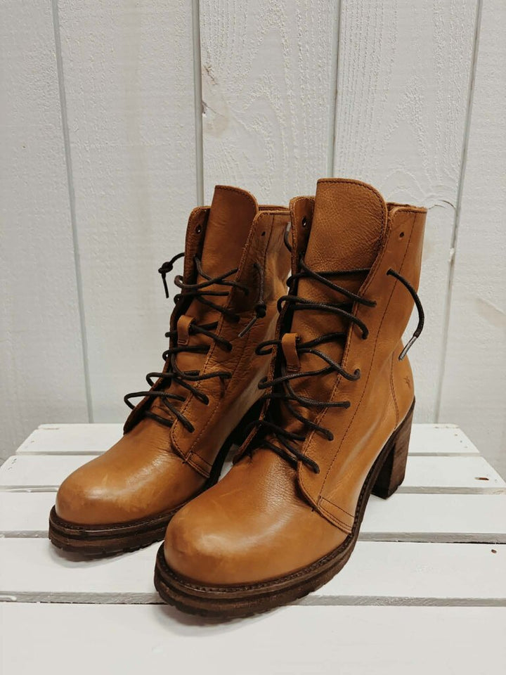 Frye Karen Leather Combat Boots - Size 9
