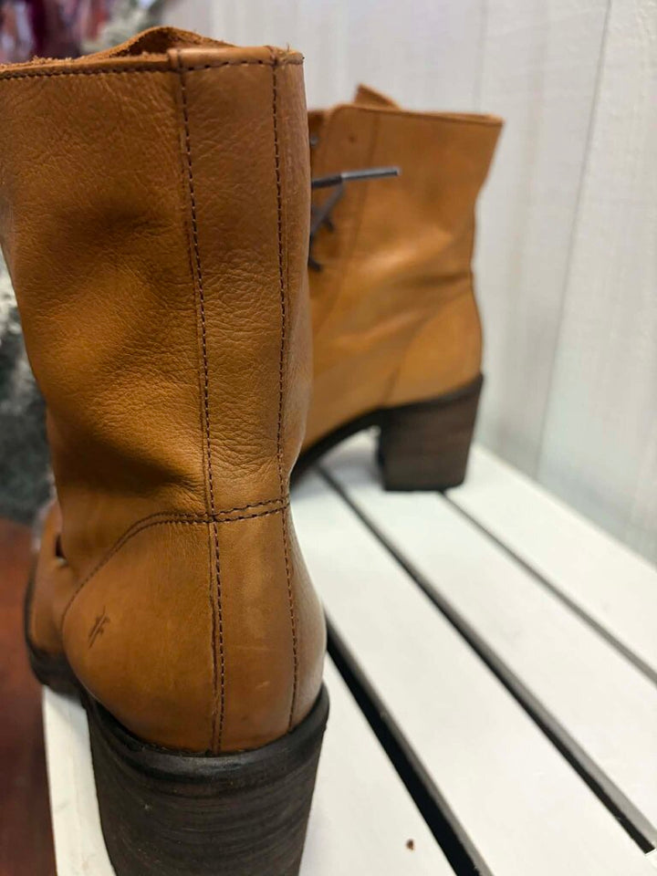 Frye Karen Leather Combat Boots - Size 9