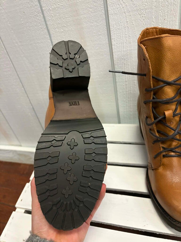 Frye Karen Leather Combat Boots - Size 9