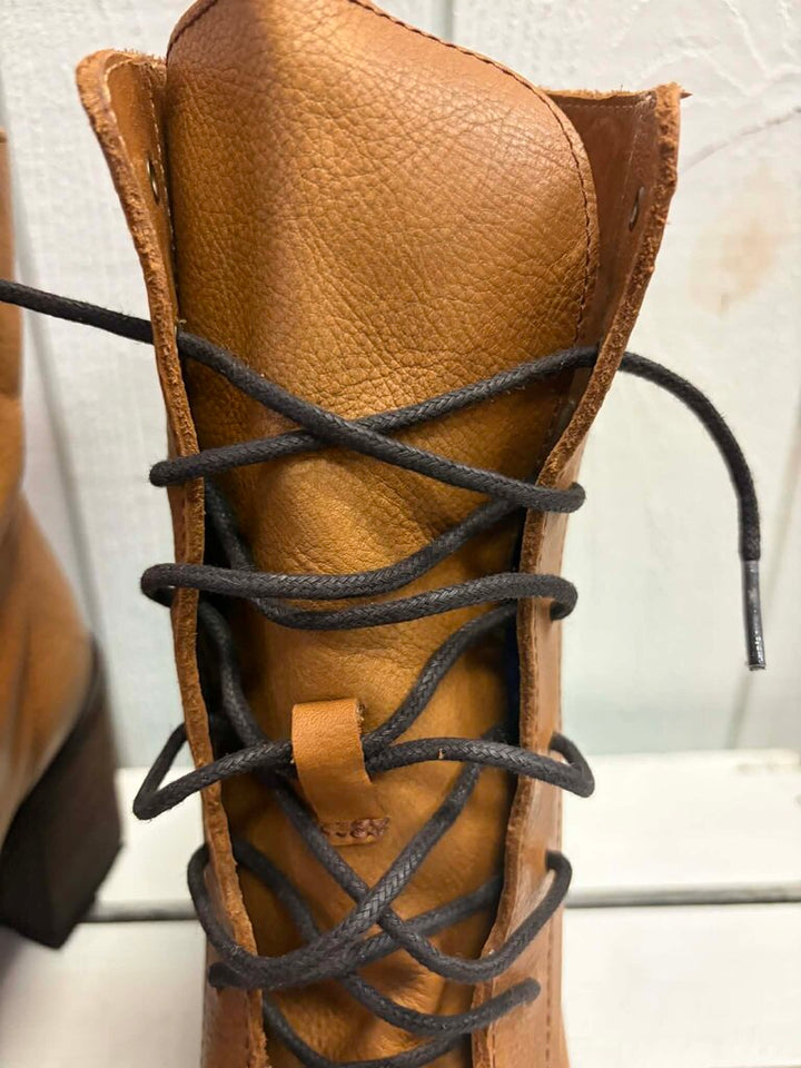 Frye Karen Leather Combat Boots - Size 9