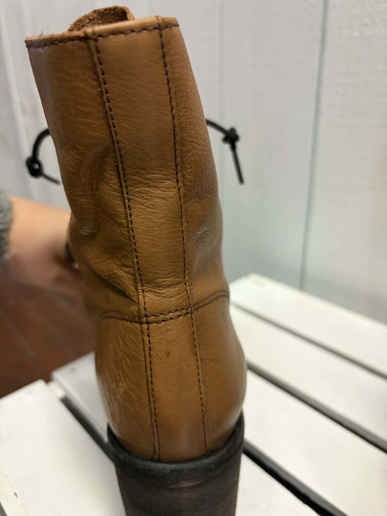 Frye Karen Leather Combat Boots - Size 9