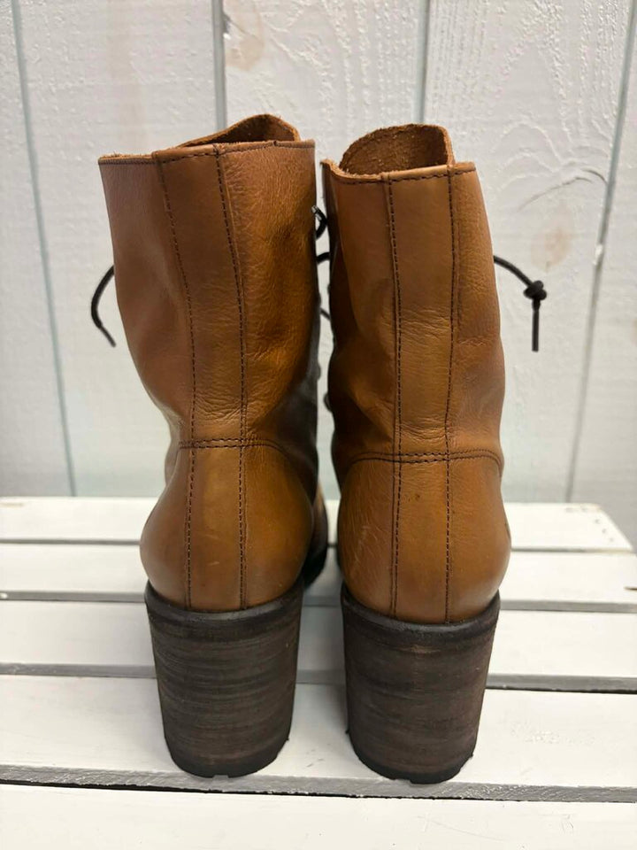 Frye Karen Leather Combat Boots - Size 9