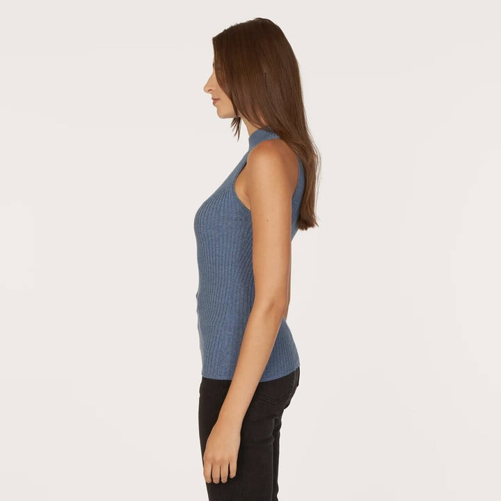 Cotton by Autumn Cashmere Rib Mock Halter in Overalls - Size Large(Retails $160)