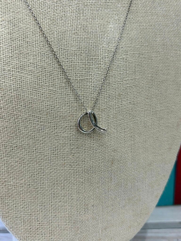Tiffany & Co. Elsa Peretti 'A' Small Alphabet Pendant & Necklace in Sterling Silver