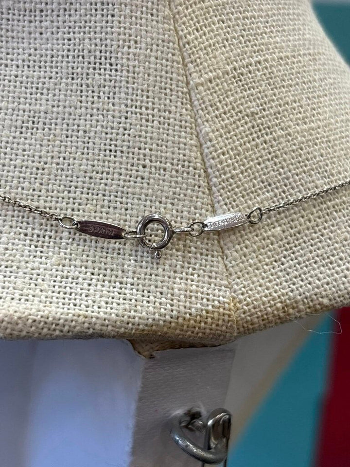 Tiffany & Co. Elsa Peretti 'A' Small Alphabet Pendant & Necklace in Sterling Silver