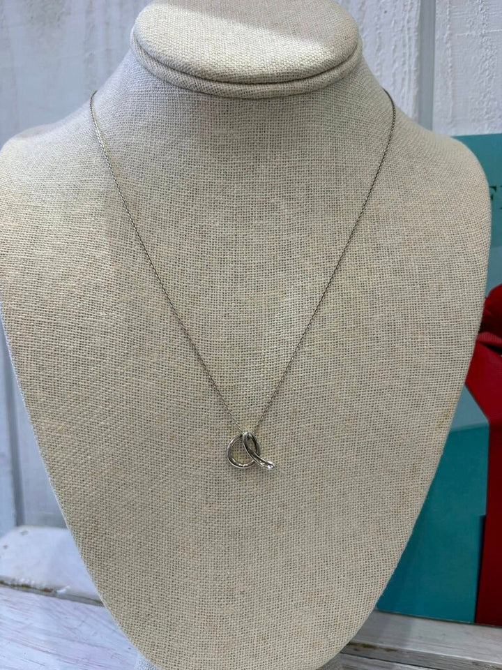 Tiffany & Co. Elsa Peretti 'A' Small Alphabet Pendant & Necklace in Sterling Silver