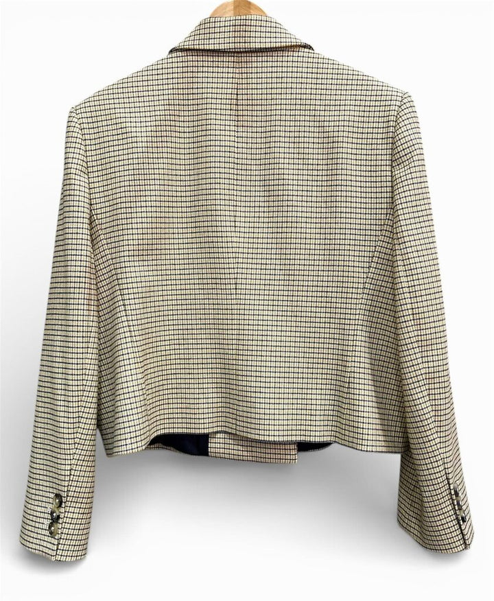 Me + Em Cropped Check Blazer - Size 12