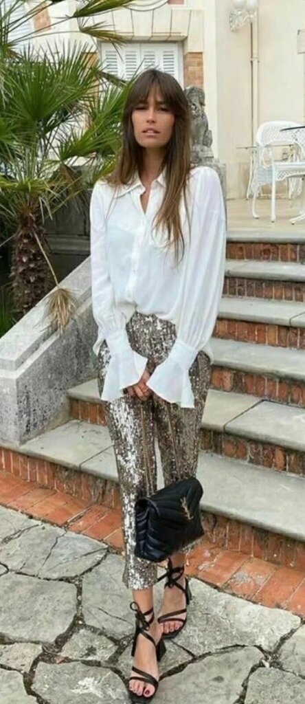 Zara NWT High Waist Sequin Legging Pants - Size Small