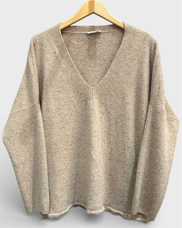 Haven Well Within Pure Cashmere Relaxed V-Neck Sweater - Size XXL (Retails for $178)