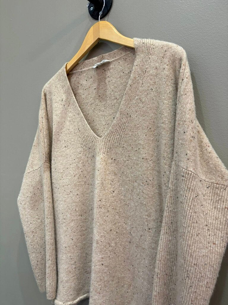 Haven Well Within Pure Cashmere Relaxed V-Neck Sweater - Size XXL (Retails for $178)