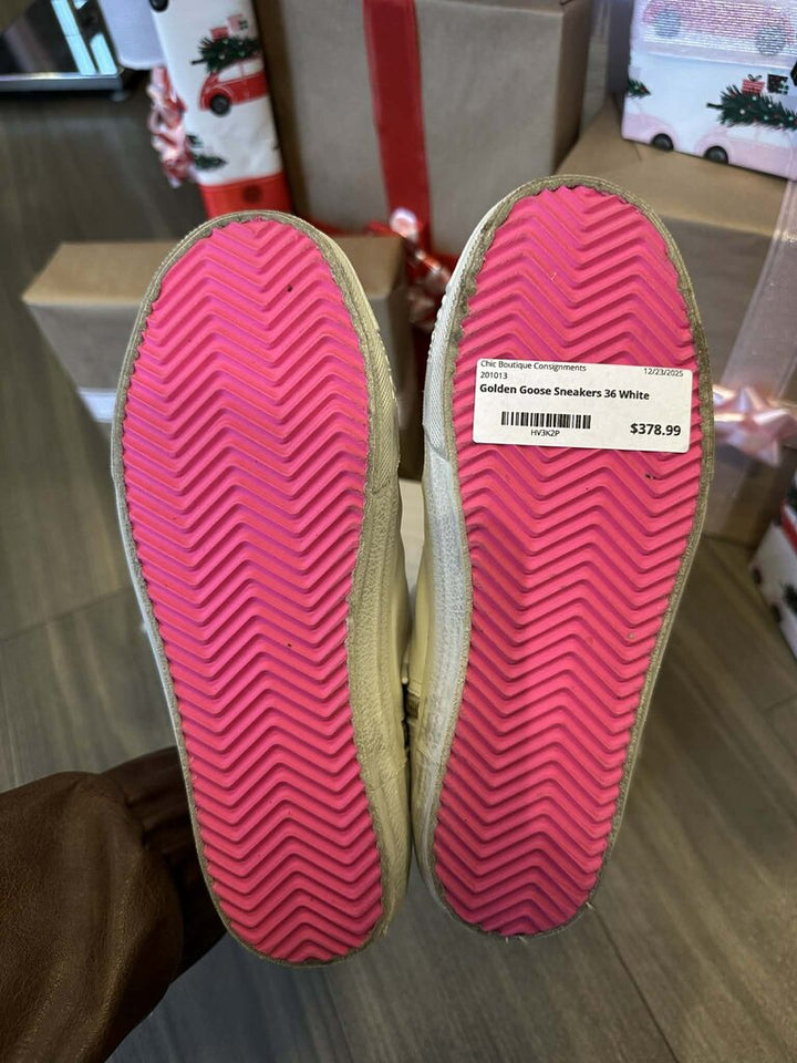 Golden Goose Slide Classic Glittered Star Mid Sneakers - Size 36 (retails for $690)