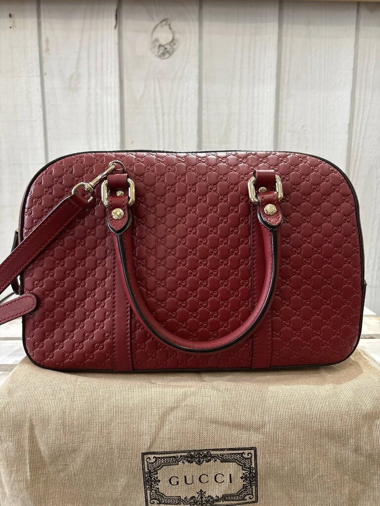 Gucci Microguccissima Pattern Leather Satchel