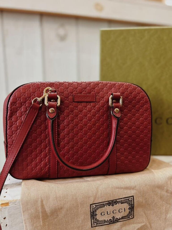 Gucci Microguccissima Pattern Leather Satchel