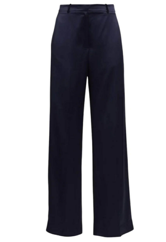 Something Navy NWT Silky Wide Leg Trousers In Navy - Size 4 (Retails for $195)