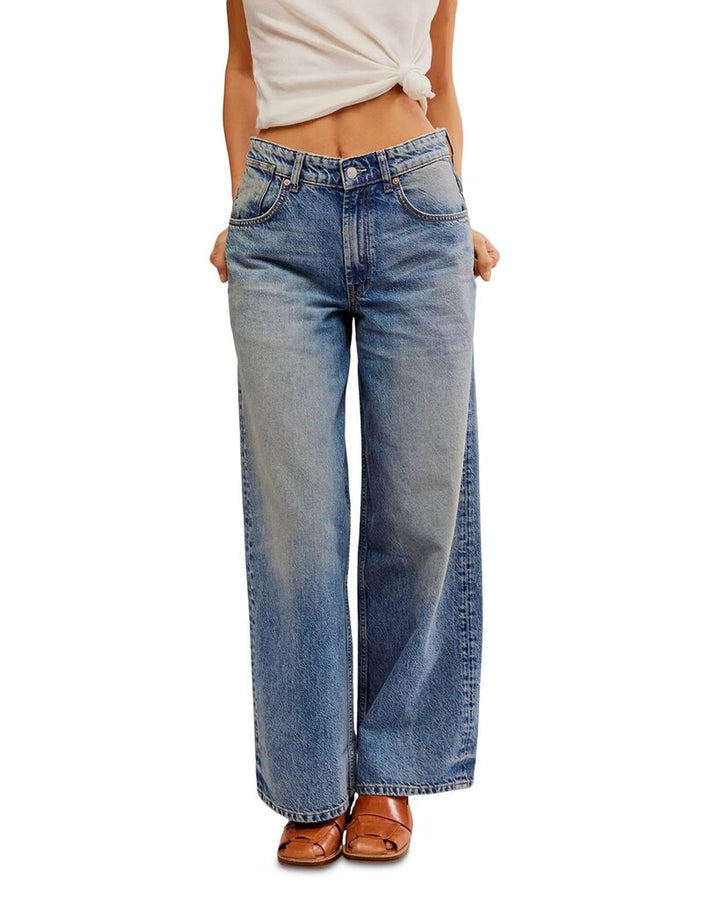 Free People Waterfalls Baggy Wide-Leg Jeans in Outlaw - Size 28