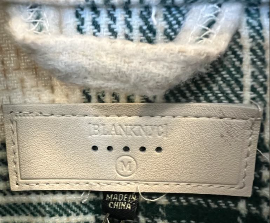 Blank NYC Plaid Long Belted Shirt Jacket- Size Medium