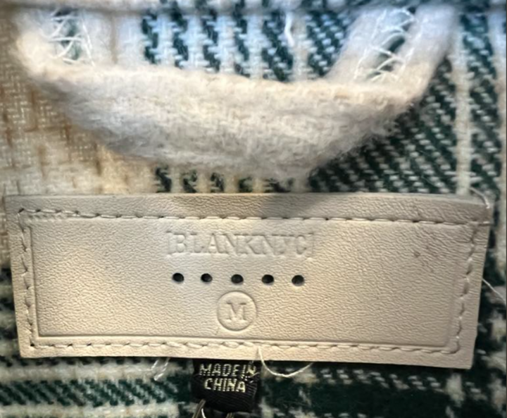 Blank NYC Plaid Long Belted Shirt Jacket- Size Medium