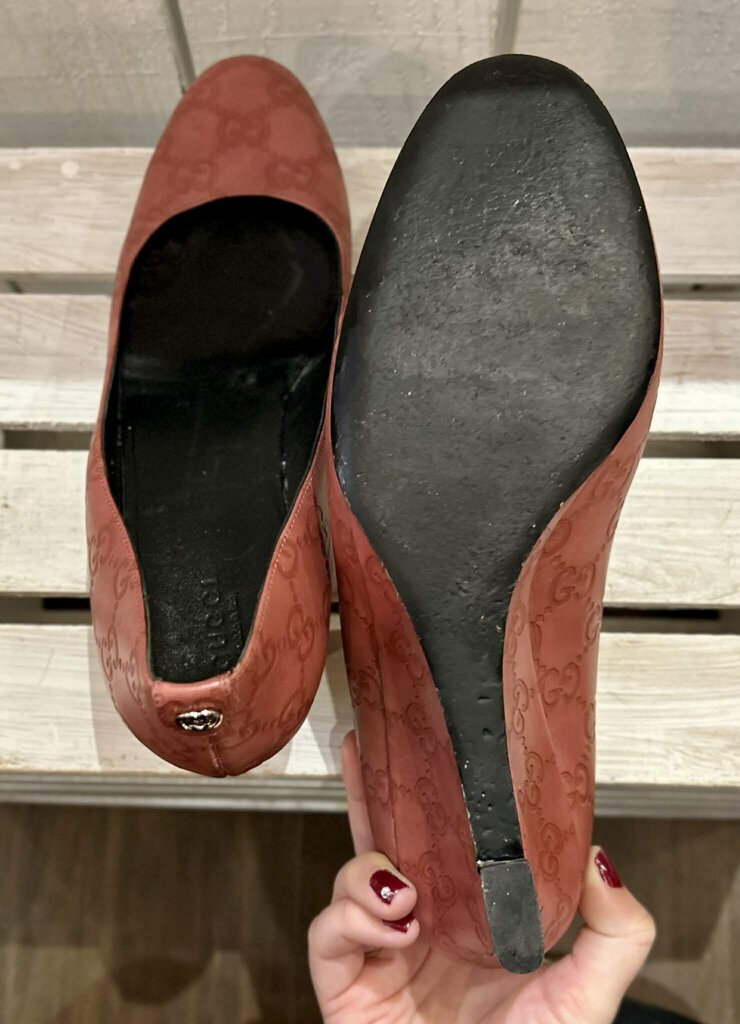 Gucci Signature GG Embossed Leather Pink Pumps - Size 40