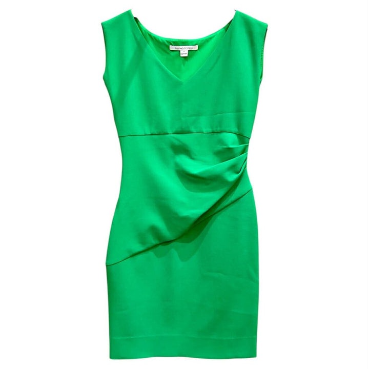 Diane Von Furstenburg Layne Ruched Sheath Dress In Emerald Sea Green - Size 10