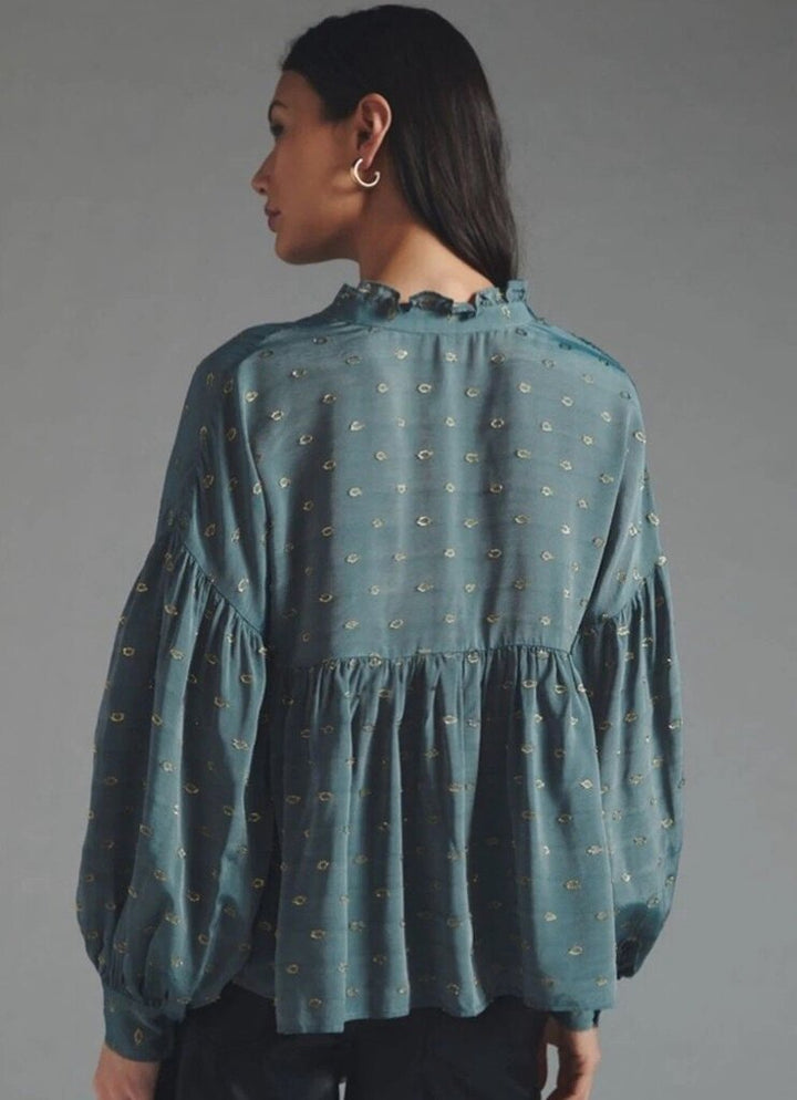 Anthropologie NWT Ruffled Peasant Top - Size 3X