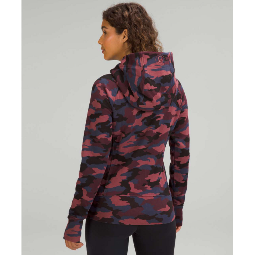 Lululemon Scuba Full-Zip Hoodie in Heritage 365 Camo Smoky Red Night Sea Multi - Size 4