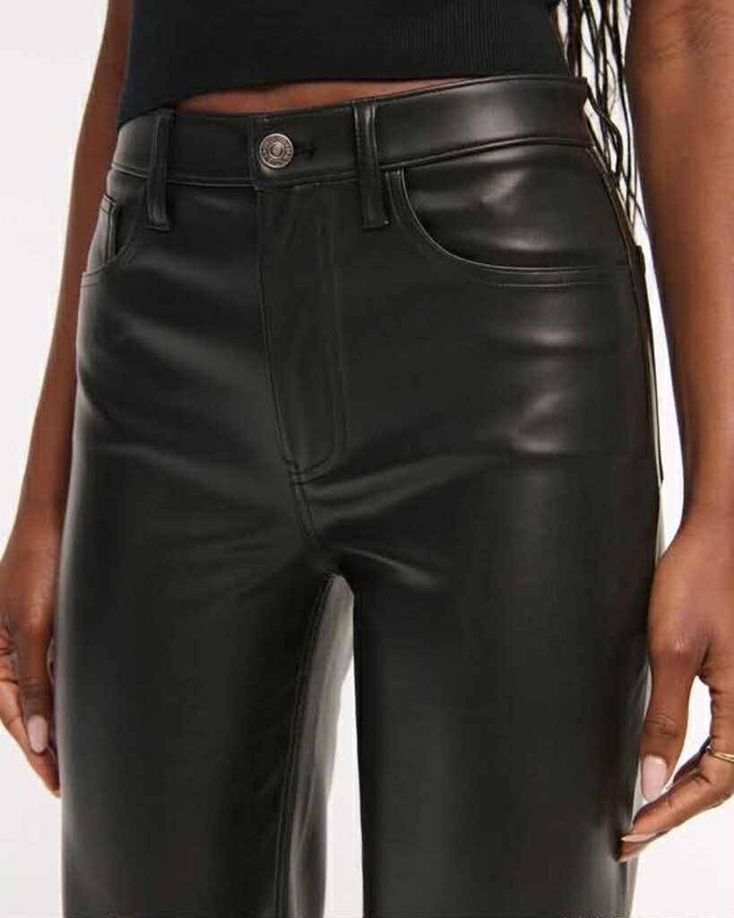 Abercrombie & Fitch High Rise Relaxed Vegan Leather Pants - Size 27 (Retails for $110)