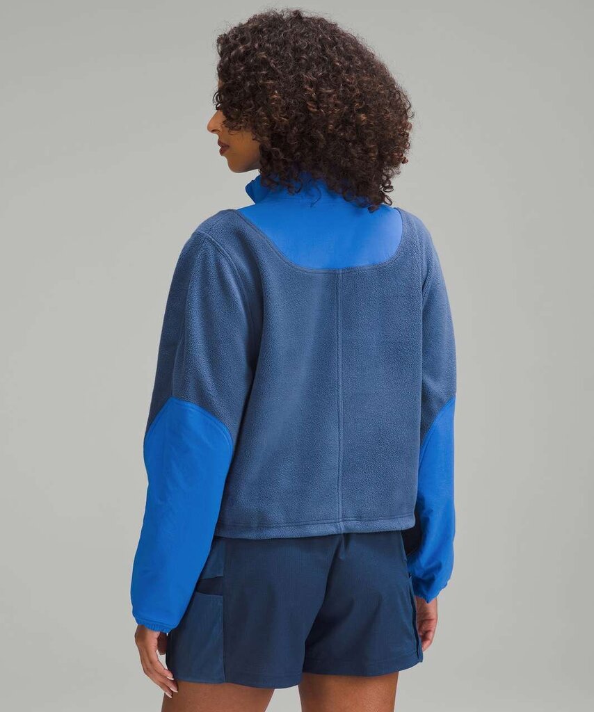 Lululemon Fleece + Ripstop Hiking Pullover in Pitch Blue / Pipe Dream Blue - Size XS/S