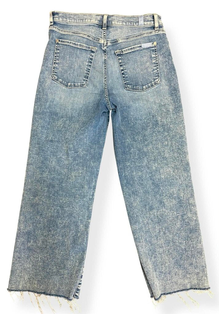 7 For All Mankind Cropped Alexa Jeans with Raw Hem - Size 29(Retails $198)