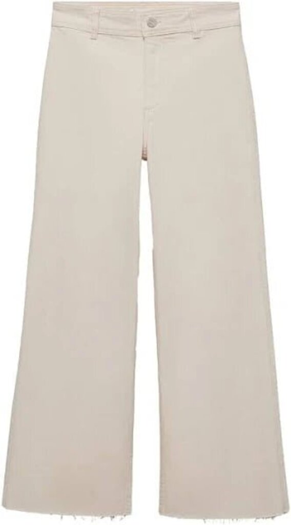 Mango Catherine Frayed High Waist Wide Leg Cropped Culotte Jeans - Size 4