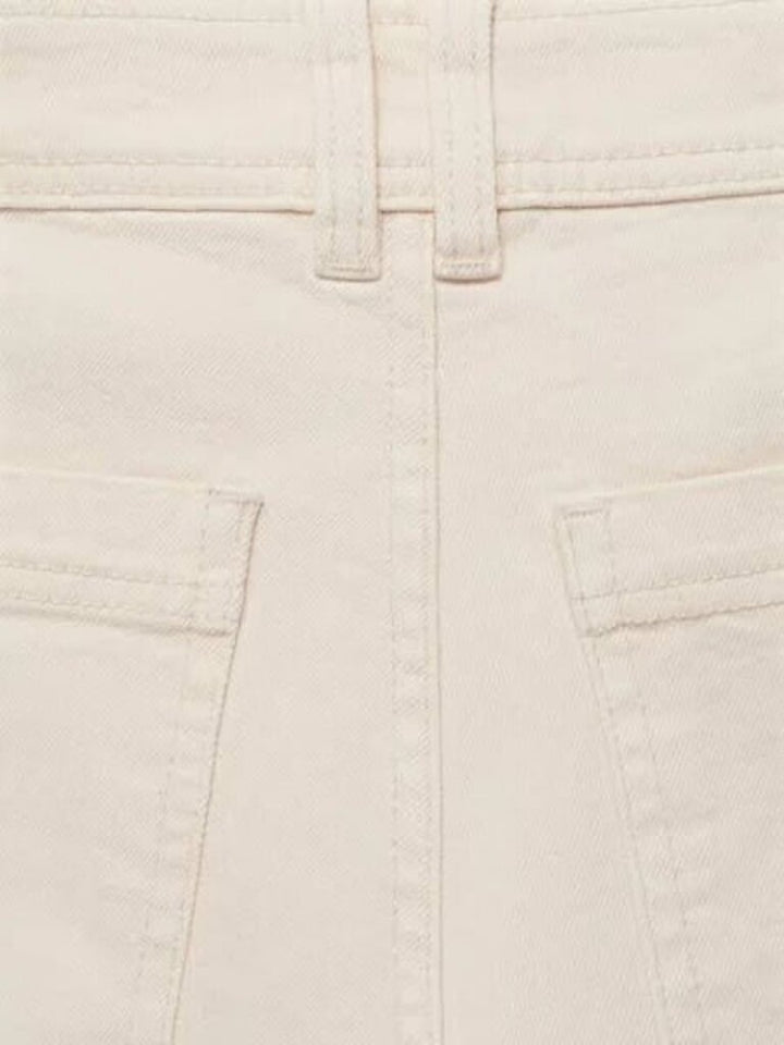 Mango Catherine Frayed High Waist Wide Leg Cropped Culotte Jeans - Size 4