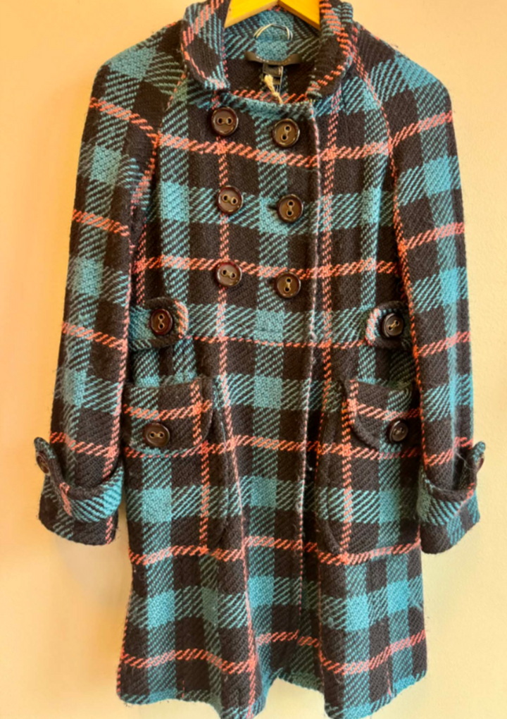 Marc Jacobs Double-Breasted Plaid Coat - Size Small