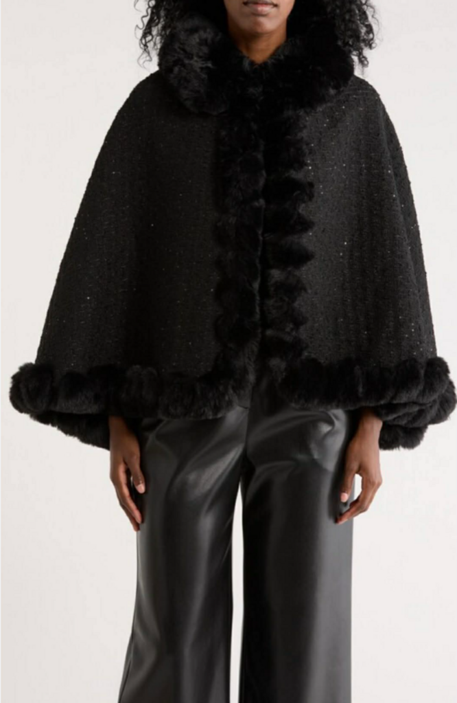 Vince Camuto Sequin Tweed Shawl - Size O/S