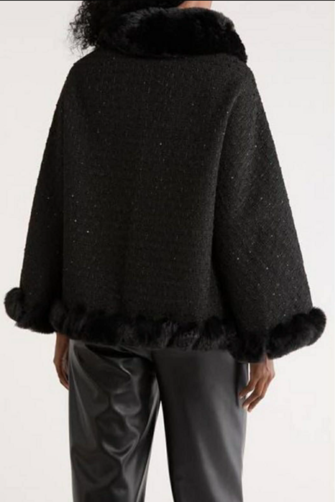 Vince Camuto Sequin Tweed Shawl - Size O/S