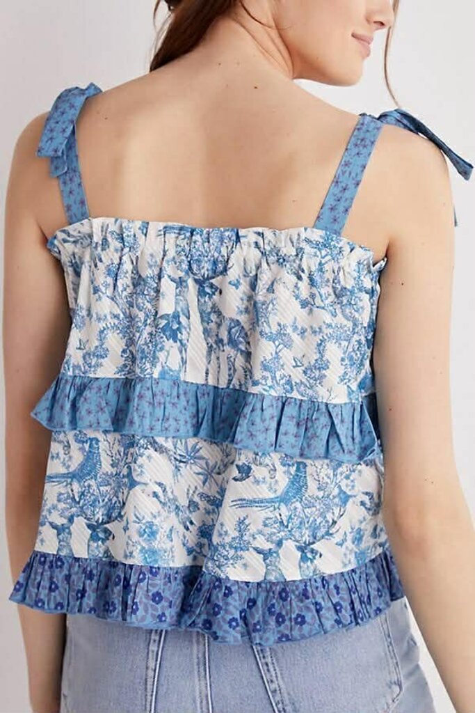 Conditions Apply Ruffle Tie Strap Tank - Size Small