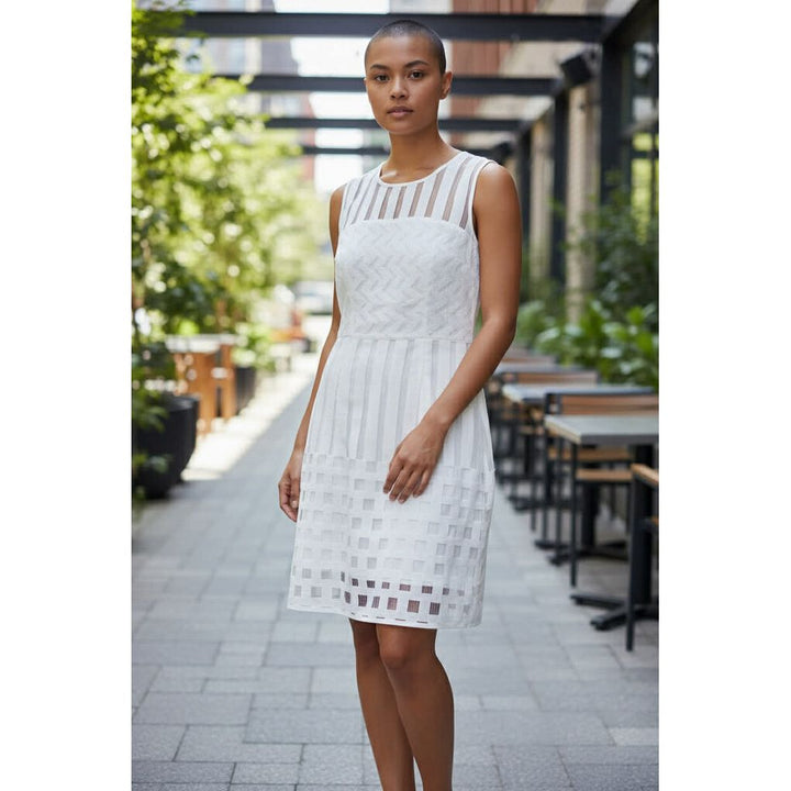 Milly NWT White Filament Embroidered Mesh Shift Dress - Size 4