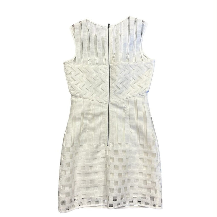 Milly NWT White Filament Embroidered Mesh Shift Dress - Size 4